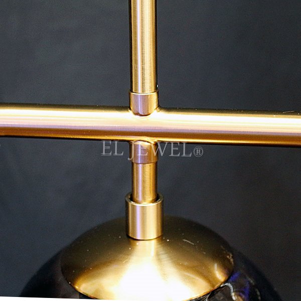 【REBLE】デザインガラスボールシェード照明 6灯 ゴールド/ブラック(W1200×H450mm)