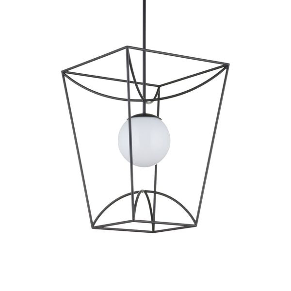 【CURREY】アメリカ・デザインペンダントライト「Rochefort」1灯 ブラック (W458×H712-1823mm)