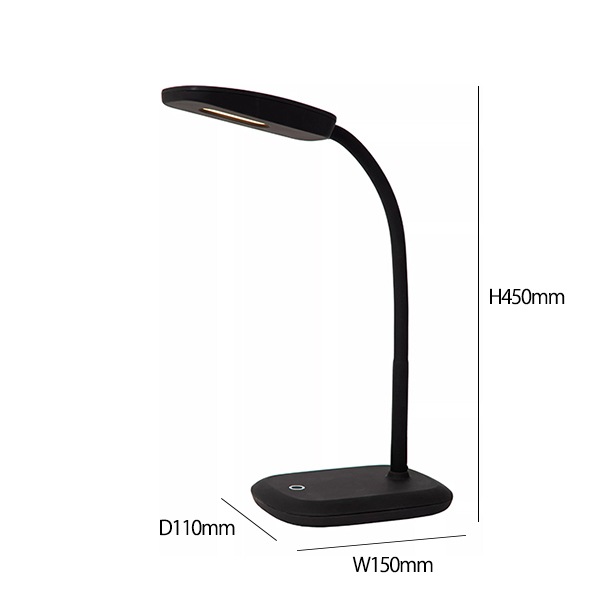 【LUCIDE】ベルギー デザイン照明 テーブルライト「TESSA」Black（W150×H450×D110mm）
