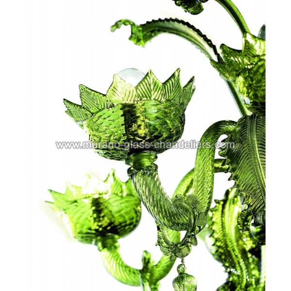 【MURANO GLASS CHANDELIERS】イタリア・ヴェネチアンガラスシャンデリア6灯「CASANOVA」（W750×H750mm）