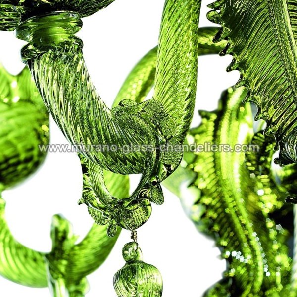 【MURANO GLASS CHANDELIERS】イタリア・ヴェネチアンガラスシャンデリア6灯「CASANOVA」（W750×H750mm）