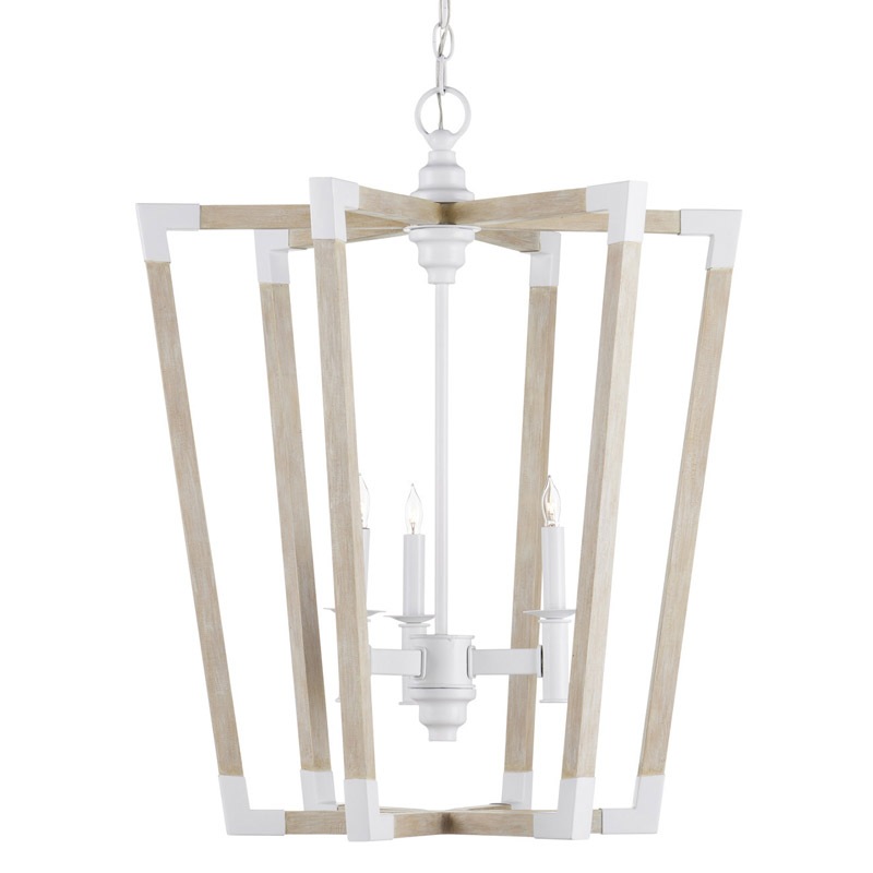 【CURREY】アメリカ・ランタンペンダントライト 3灯「Bastian」ナチュラル（φ597×H736mm）