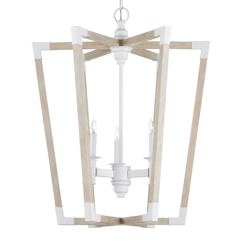 【CURREY】アメリカ・ランタンペンダントライト 3灯「Bastian」ナチュラル（φ597×H736mm）