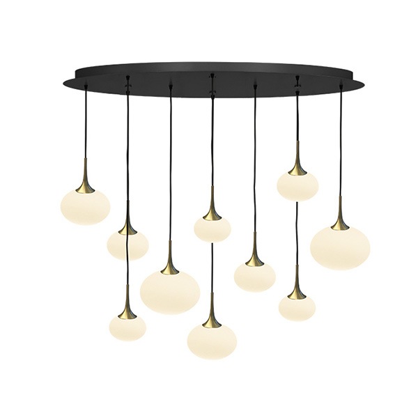 【MARETTI】オランダ・ペンダントライト「PARADISO」ラウンド　10灯  Opaque（W1200×D350×H1500mm）