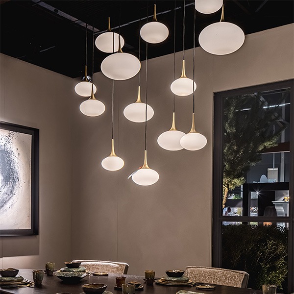 【MARETTI】オランダ・ペンダントライト「PARADISO」ラウンド　10灯  Opaque（W1200×D350×H1500mm）