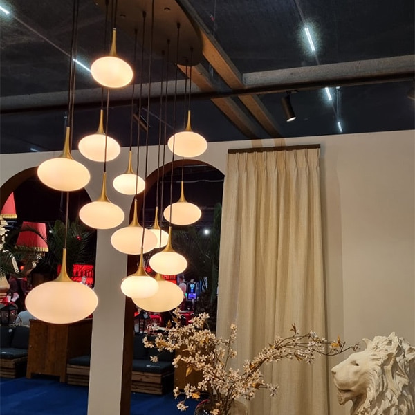 【MARETTI】オランダ・ペンダントライト「PARADISO」ラウンド　10灯  Opaque（W1200×D350×H1500mm）