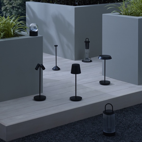 【TECH LIGHTING】アメリカ・テーブルライト「Tawa Accent Rechargeable Table Lamp」ブラック（W115×D115×H280mm）