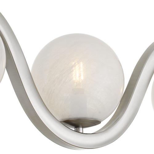【QUOIZEL】アメリカ・デザイン照明 ガラスシェード ペンダントライト 5灯「Spherical」クローム（W1240×D150×H230mm）