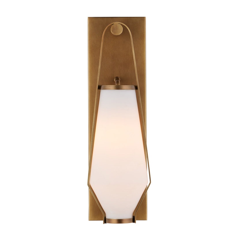 【CURREY】アメリカ・ウォールライト 1灯「Brompton」アンティークゴールド（W127×D153×H439mm）