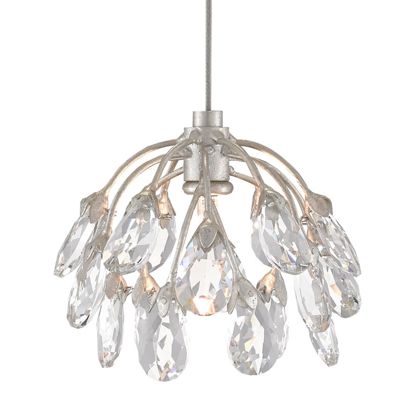 【CURREY】アメリカ・クリスタルシーリングペンダントライト 15灯「Crystal Bud」シルバー(φ685×H381mm)