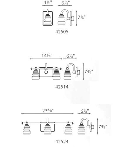 【WAC LIGHTING】バスルームバニティライト「Rondelle」1灯（L359×W156×H188mm）