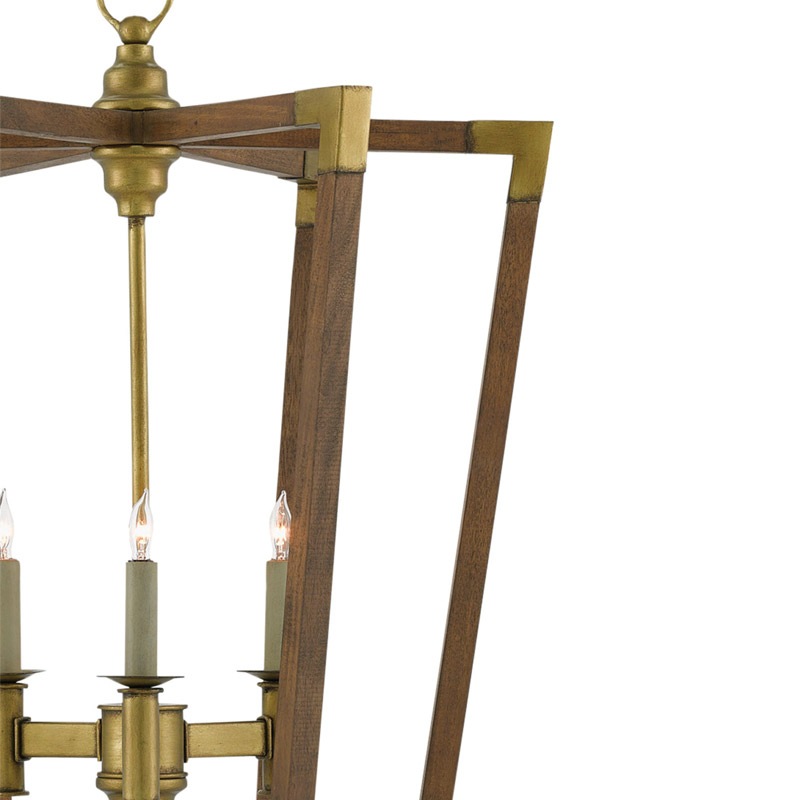 【CURREY】アメリカ・ランタンペンダントライト 3灯「Bastian」ブラウン(φ597×H736mm)