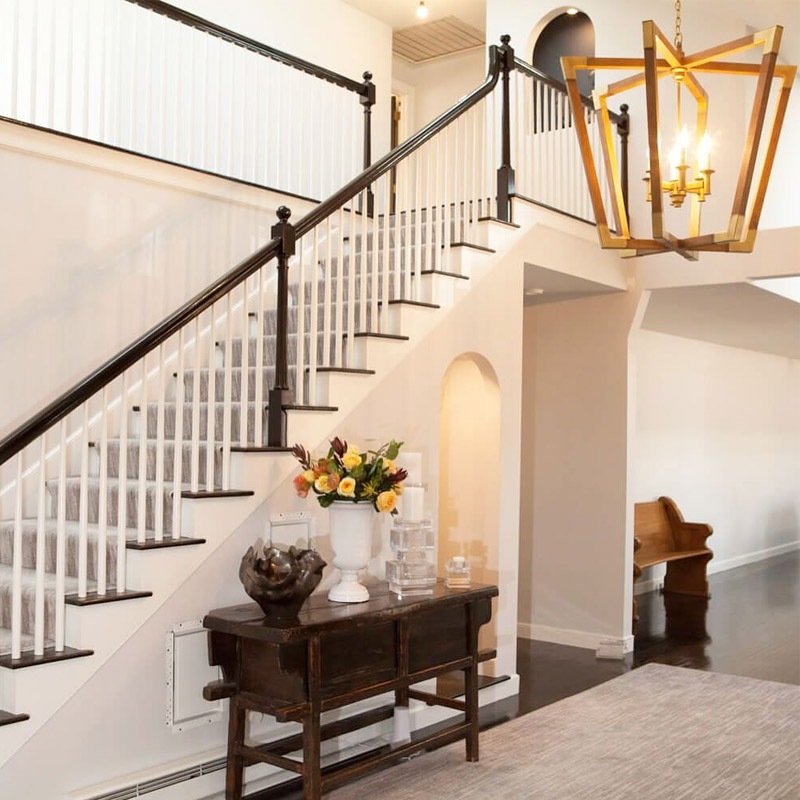 【CURREY】アメリカ・ランタンペンダントライト 3灯「Bastian」ブラウン(φ597×H736mm)