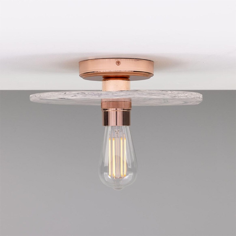 【Mullan】アイルランド「Bog Oak-Marbled Ceramic」ディスクシーリングライト 1灯 マーブル（φ280×Ｄ100mm）