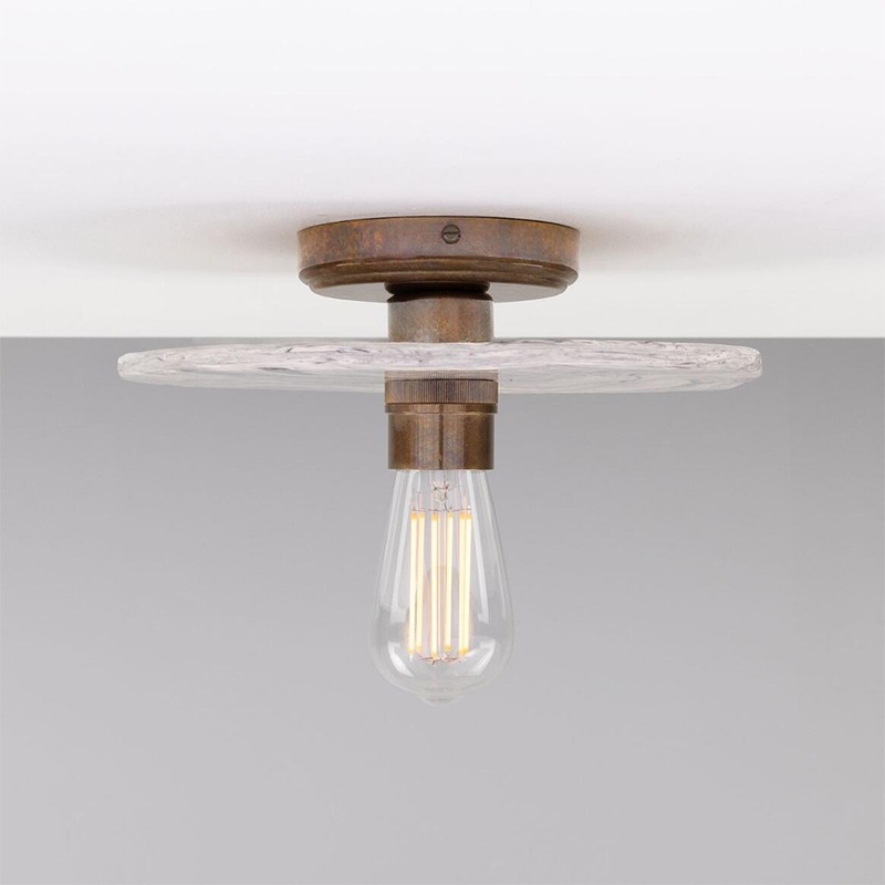 【Mullan】アイルランド「Bog Oak-Marbled Ceramic」ディスクシーリングライト 1灯 マーブル（φ280×Ｄ100mm）