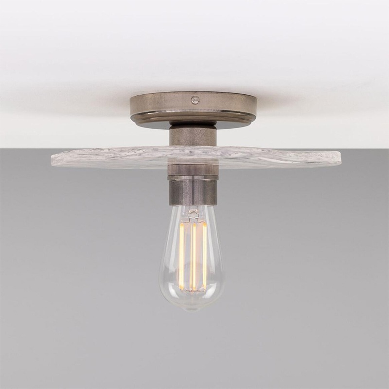 【Mullan】アイルランド「Bog Oak-Marbled Ceramic」ディスクシーリングライト 1灯 マーブル（φ280×Ｄ100mm）