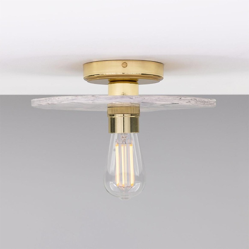 【Mullan】アイルランド「Bog Oak-Marbled Ceramic」ディスクシーリングライト 1灯 マーブル（φ280×Ｄ100mm）