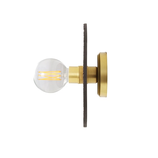 【Mullan】アイルランド・「Bog Oak」オーガニックセラミックディスクウォールライト1灯・Black Clay(φ280×D100mm)