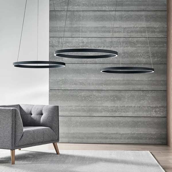 【TECH LIGHTING】アメリカ・モダン照明 ペンダントライト　「Fiama 30 Suspension」LED照明 ブラック（Φ762×H39mm）