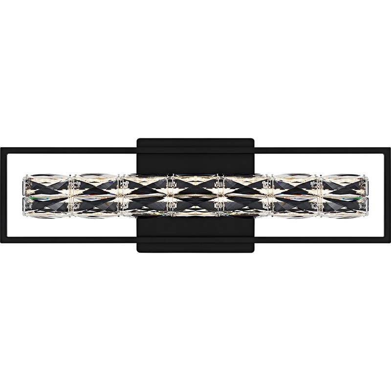 【QUOIZEL】アメリカ・デザイン照明 LED・クリスタルウォールライト「Dazzle」ブラック（W600×D80×H180mm）