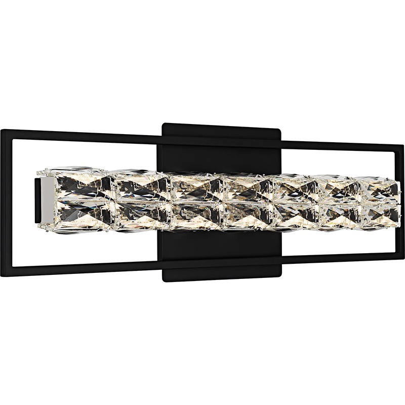 【QUOIZEL】アメリカ・デザイン照明 LED・クリスタルウォールライト「Dazzle」ブラック（W600×D80×H180mm）