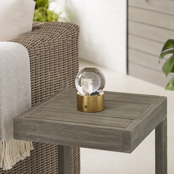 【TECH LIGHTING】アメリカ・テーブルライト「Mina Accent Rechargeable Table Lamp」ゴールド（W102×D102×H140mm）