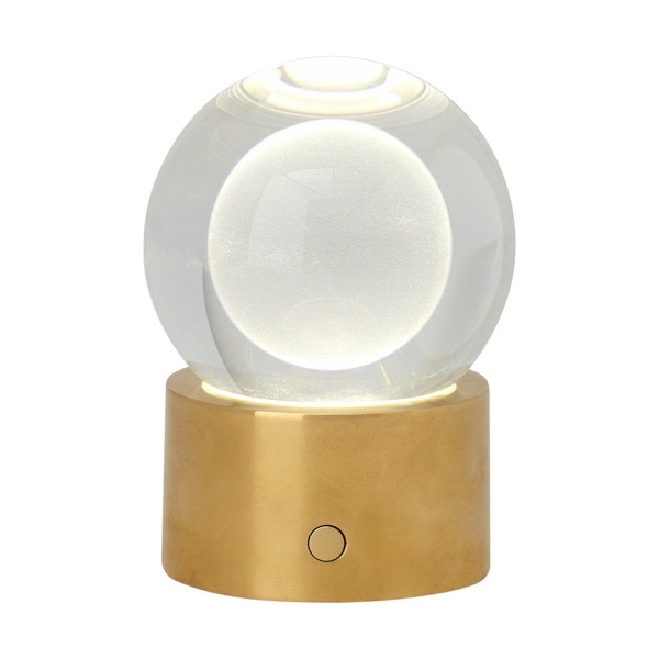 【TECH LIGHTING】アメリカ・テーブルライト「Mina Accent Rechargeable Table Lamp」ゴールド（W102×D102×H140mm）