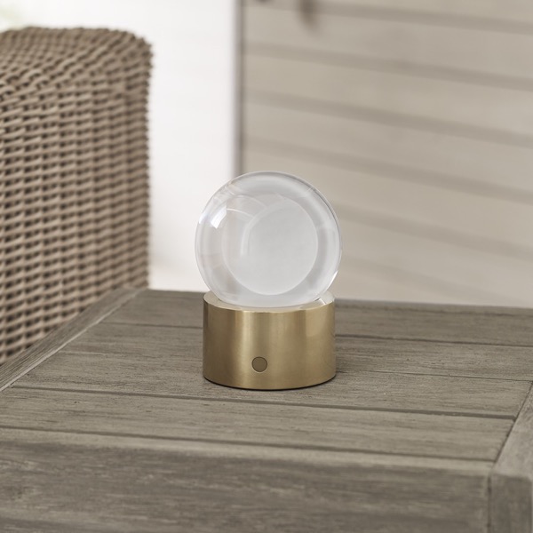 【TECH LIGHTING】アメリカ・テーブルライト「Mina Accent Rechargeable Table Lamp」ゴールド（W102×D102×H140mm）