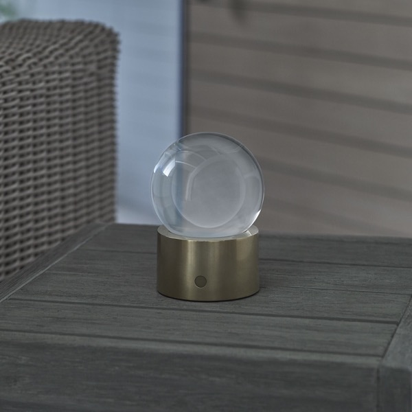 【TECH LIGHTING】アメリカ・テーブルライト「Mina Accent Rechargeable Table Lamp」ゴールド（W102×D102×H140mm）