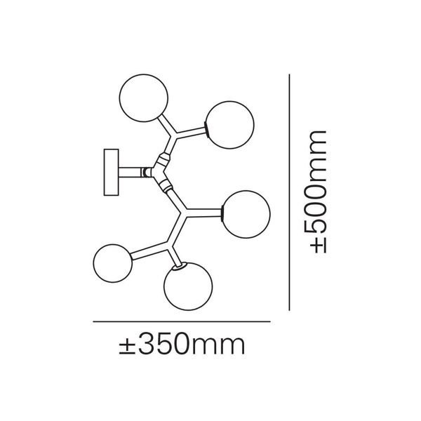 【MARETTI】オランダ・LEDウォールライト「LIGHTNING」5灯 BRONZE（W350×H500mm）