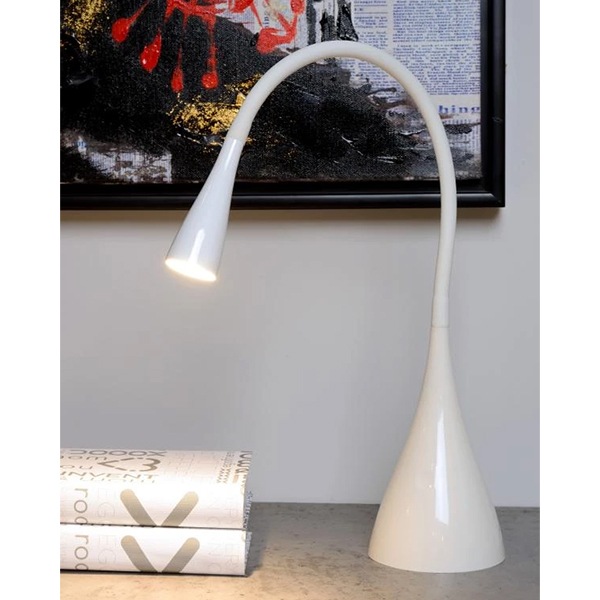 【LUCIDE】ベルギー デザイン照明 テーブルライト「ZOZY」White（φ112×H485mm）