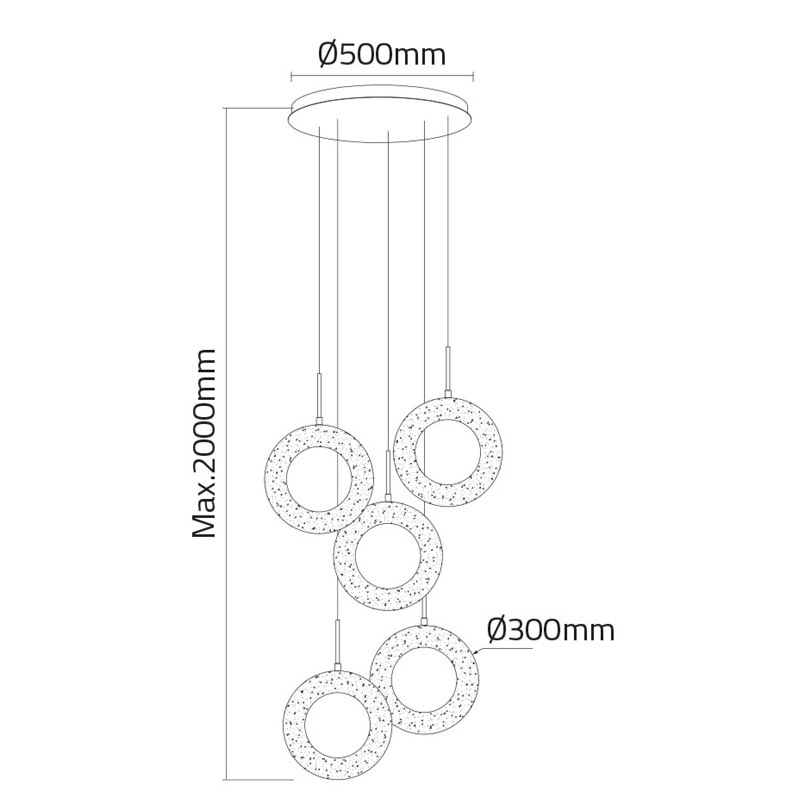 【MARETTI】オランダ・ペンダントライト「ALABASTRO」（φ500×H2000mm）
