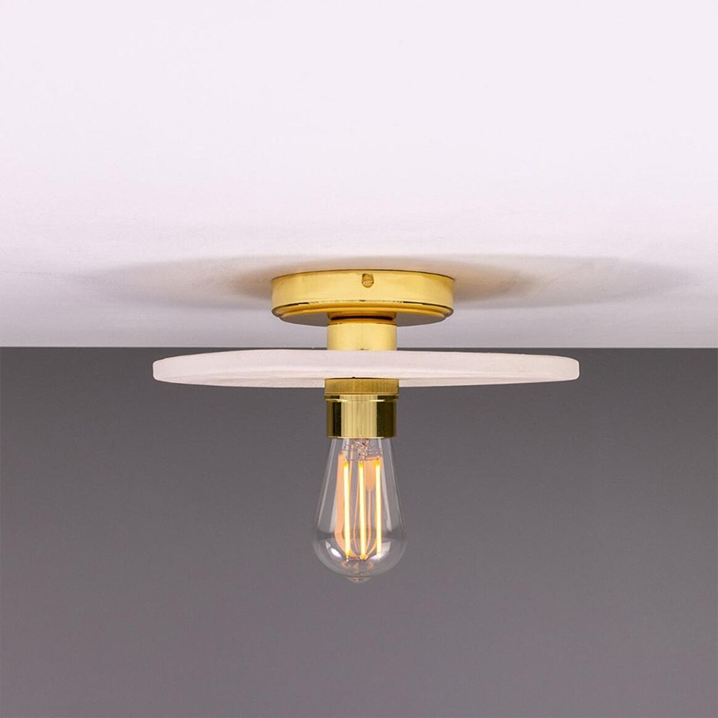 【Mullan】アイルランド「Bog Oak-Organic Ceramic」ディスクシーリングライト 1灯 マットホワイト（φ280×Ｄ100mm）