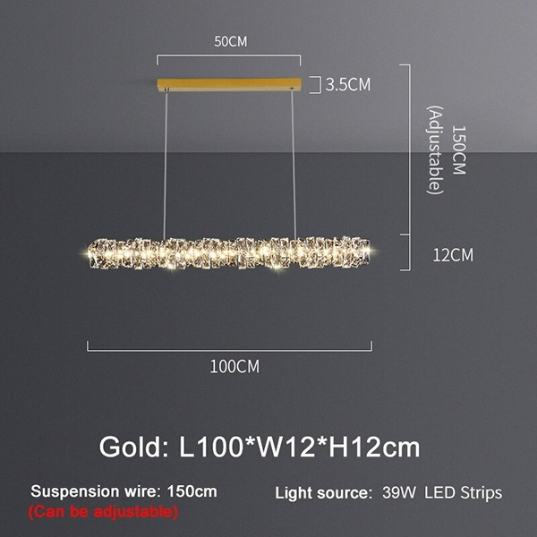 LEDクリスタルシャンデリア アールデコ調 ゴールド （L1000・1200mm