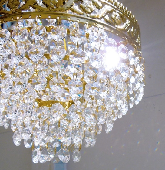 エンパイア型ミニシャンデリア1灯・ゴールド(φ210×H330mm)