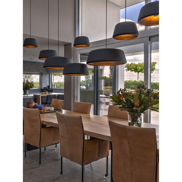 【MARETTI】オランダ・シェードペンダントライト「TOMMY」1灯  BLACK×GOLD（φ600×H230mm）