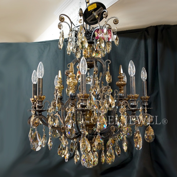 【1台在庫有！】【SCHONBEK】アメリカ・クリスタルシャンデリア『RENAISSANCE』9灯(W670×H810mm)