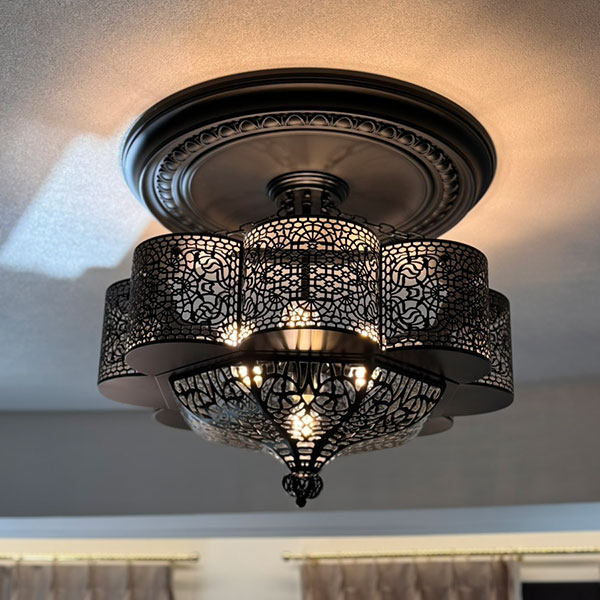 デザイン照明 アイアンシャンデリア 8灯 ブラック（φ600×H355mm） | EL