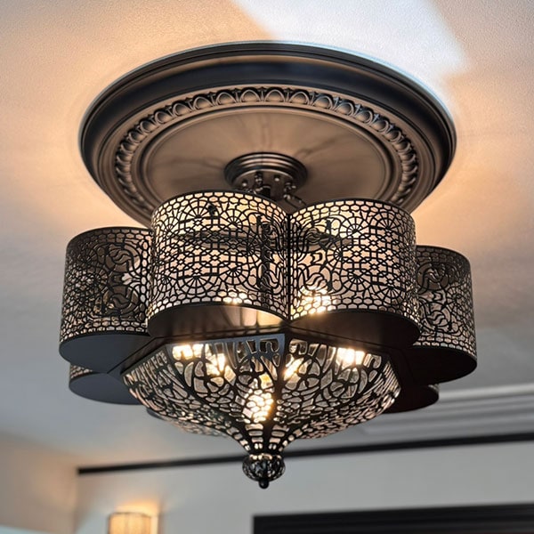 デザイン照明 アイアンシャンデリア 8灯 ブラック（φ600×H355mm） | EL