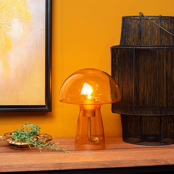 LUCIDE】ベルギー デザイン照明 テーブルライト「FUNGO」Orange（φ280