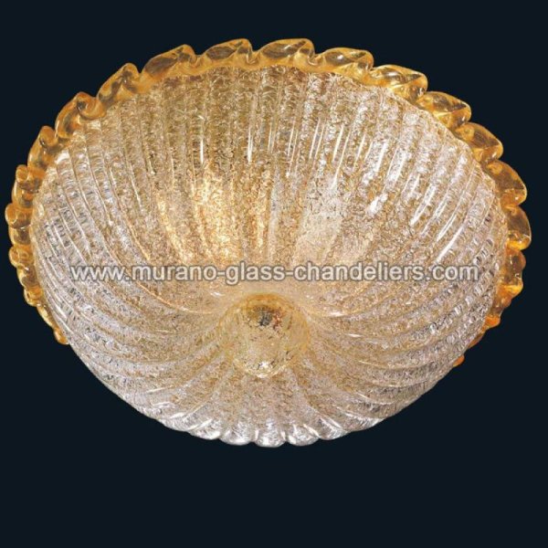 【MURANO GLASS CHANDELIERS】イタリア・ヴェネチアンガラスシーリングライト2灯「JAMIE」（W300×H130mm）