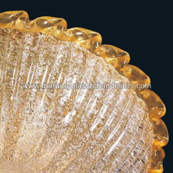 【MURANO GLASS CHANDELIERS】イタリア・ヴェネチアンガラスシーリングライト2灯「JAMIE」（W300×H130mm）
