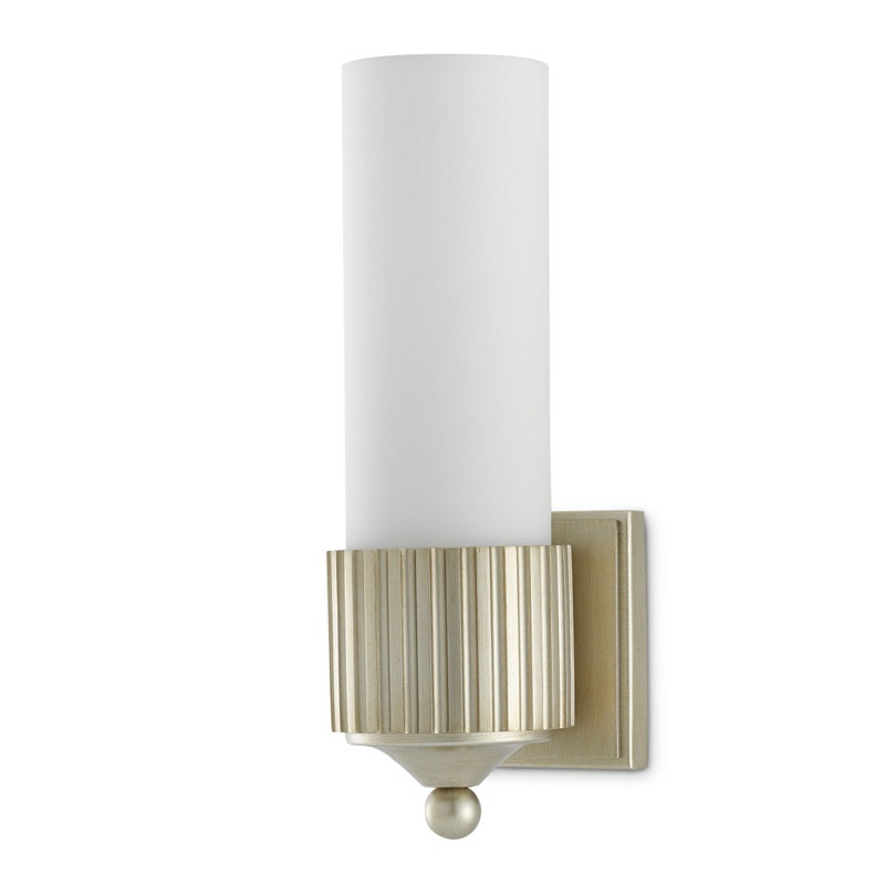 【CURREY】アメリカ・ウォールライト 1灯「Bryce」シルバー（W115×D127×H337mm）