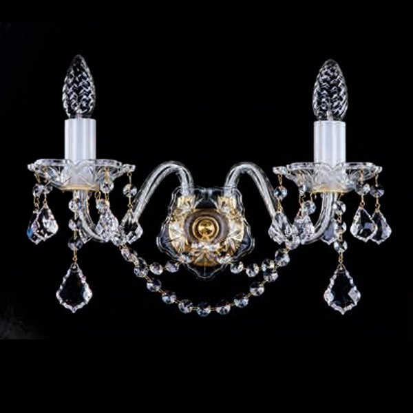 【ART GLASS】クリスタルブラケット 2灯「KIM」(W340×H250mm)