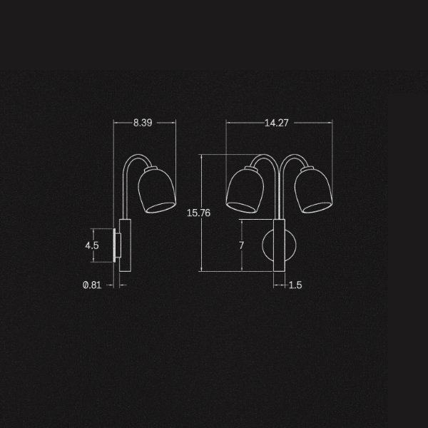 【ALLIED MAKER】 アメリカ・インテリア照明「Dual Crux Sconce」ウォールライト 2灯 カスタムカラー (W362×D216×H401mm)