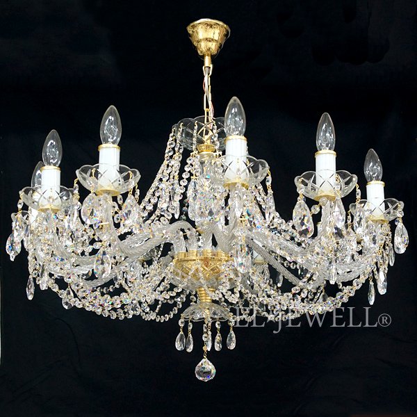 【ART GLASS】クリスタルシャンデリア 12灯「ANGELIKA」(W790×H490mm)