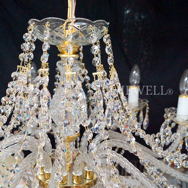 【ART GLASS】クリスタルシャンデリア 12灯「ANGELIKA」(W790×H490mm)