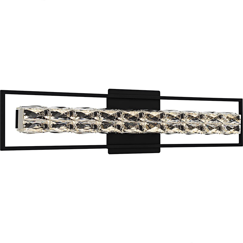 【QUOIZEL】アメリカ・デザイン照明 LED・クリスタルウォールライト「Dazzle」ブラック(W840×D80×H180mm)