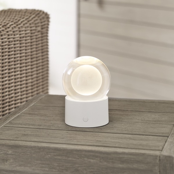 【TECH LIGHTING】アメリカ・テーブルライト「Mina Accent Rechargeable Table Lamp」ホワイト（W102×D102×H140mm）