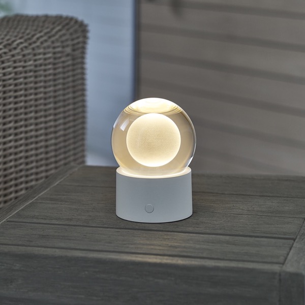 【TECH LIGHTING】アメリカ・テーブルライト「Mina Accent Rechargeable Table Lamp」ホワイト（W102×D102×H140mm）